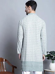 Men's Chikankari Styled Embroidered Kurta Only