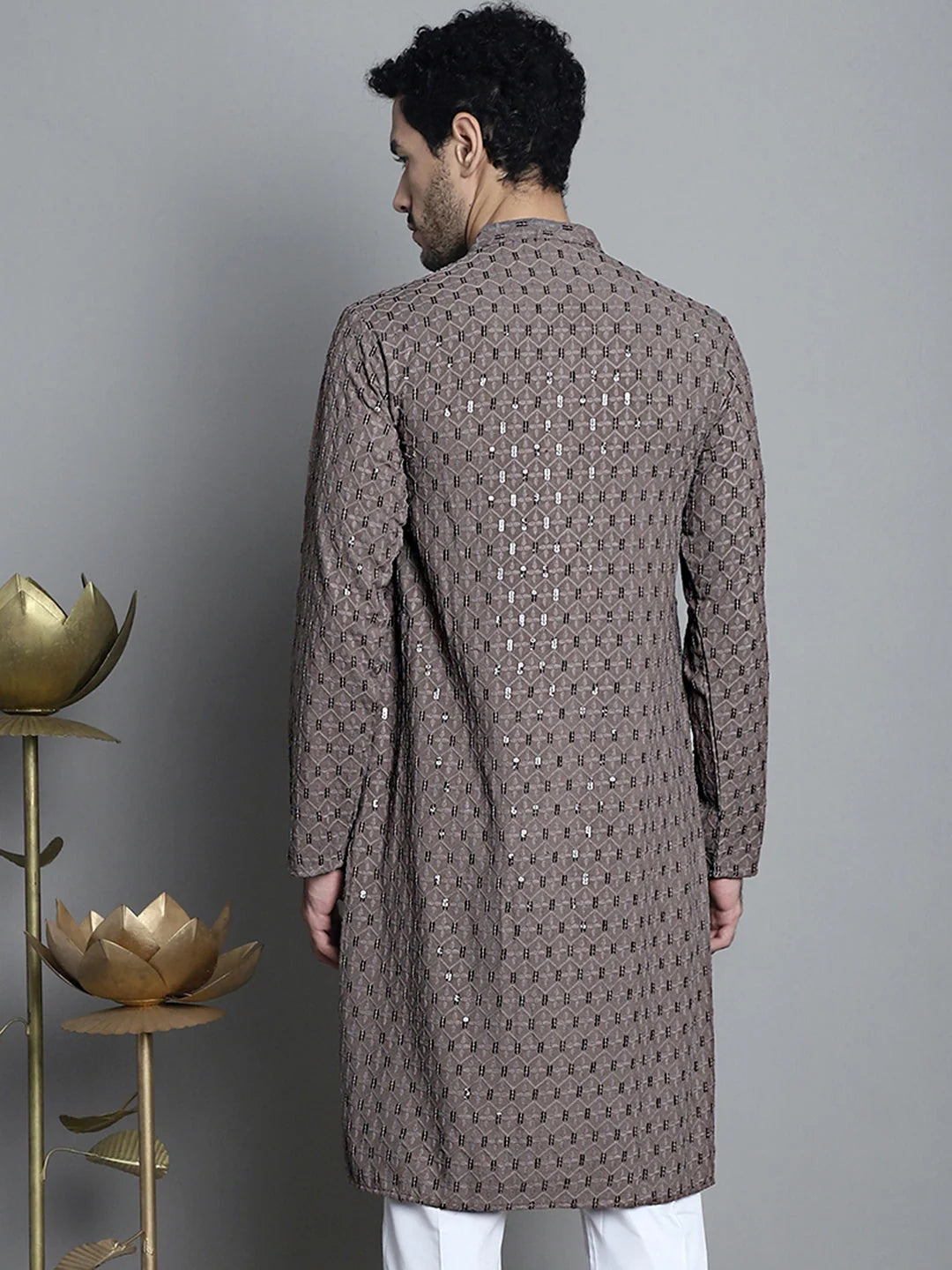 Elegant Chikankari Kurta for Men - Embroidered Indian Kurta