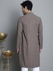 Men's Chikankari Design Embroidered and Sequence Kurta Only