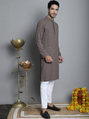 Men's Chikankari Design Embroidered and Sequence Kurta Only