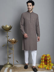Men's Chikankari Design Embroidered and Sequence Kurta Only