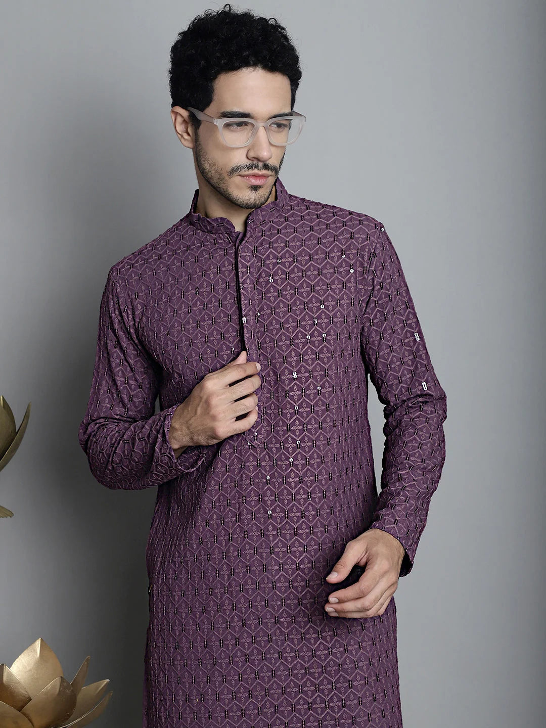 Men's Chikankari Embroidered Kurta - Stylish Indian Kurta