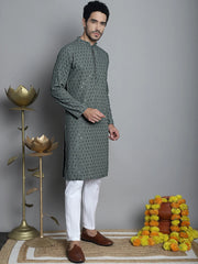 Men's Chikankari Embroidered and Best Sequence Kurta Only