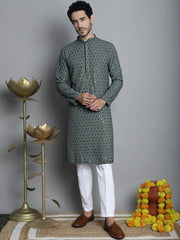 Men's Chikankari Embroidered and Best Sequence Kurta Only