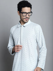 Men's Chikankari Embroidered and Sequence Quality Kurta Only