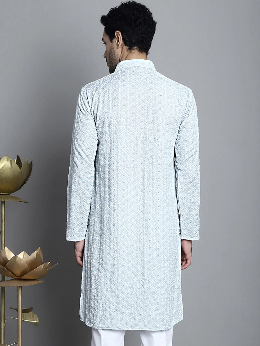 Men's Chikankari Embroidered Kurta | Indian Kurta Online