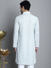 Men's Chikankari Embroidered and Sequence Quality Kurta Only