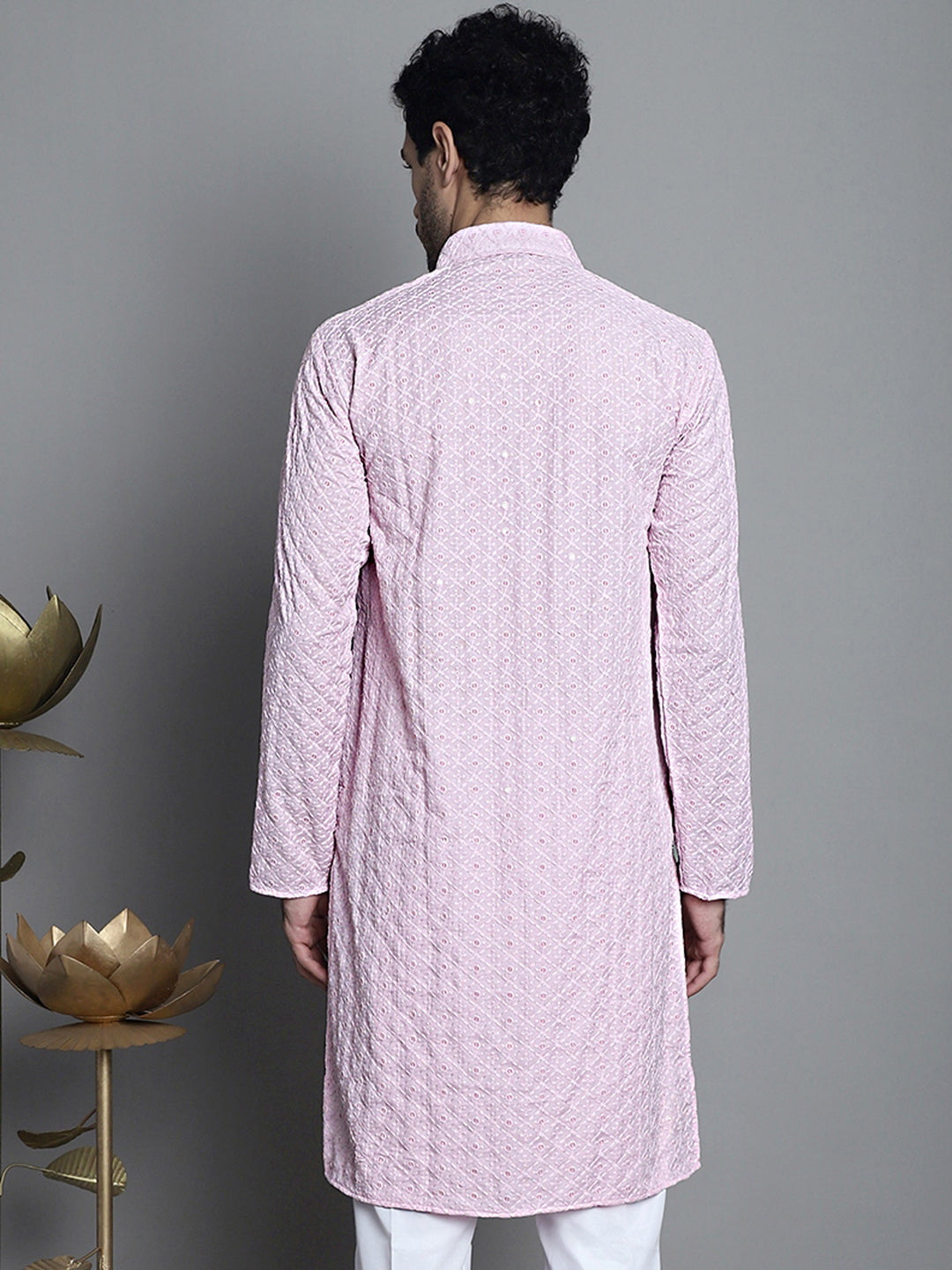 Chikankari Embroidered Kurta Only | Mens Indian Kurta
