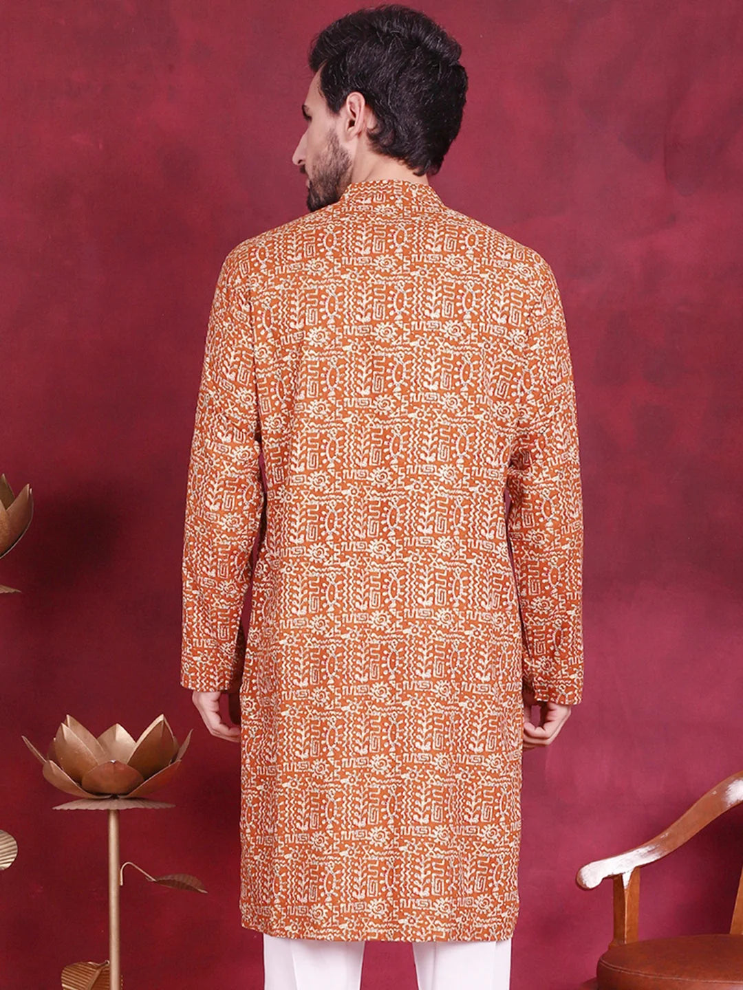 Mustard Mens Kurta - Stylish Indian Kurta for Men Online