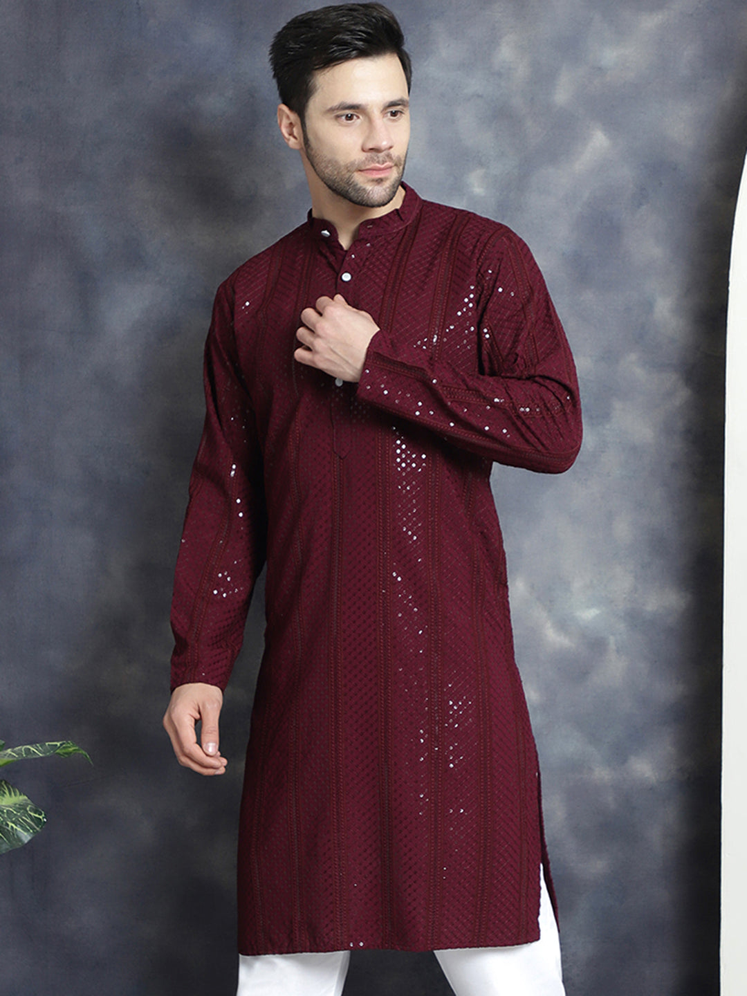 Chikankari Embroidered Men's Kurta | Indian Kurta Collection