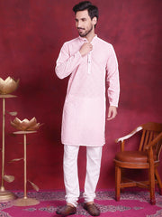 Chikankari Embroidered Kurtas ( KO 5017 Pink )