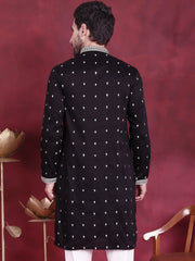 Men's Sequins Embroidered Kurtas. ( KO 5019 Black )
