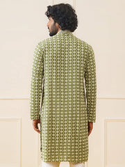 Sequins Embroidered Kurtas-KO-5023Mehendi