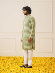 Sequins Embroidered Kurtas-KO-5023Mehendi