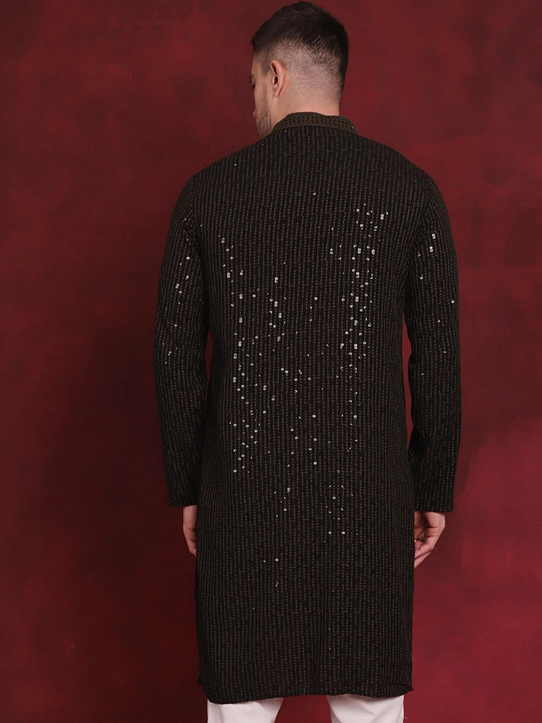 Olive Chikankari Kurta - Stylish Indian Kurta for Men Online