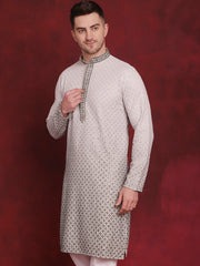 Men Sequins Embroidered Kurtas ( KO 5025Pista )