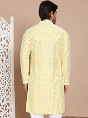 Sequin Chikankari Front Open Kurtas ( KO 5029Yellow ) [FF] [H-4-6]