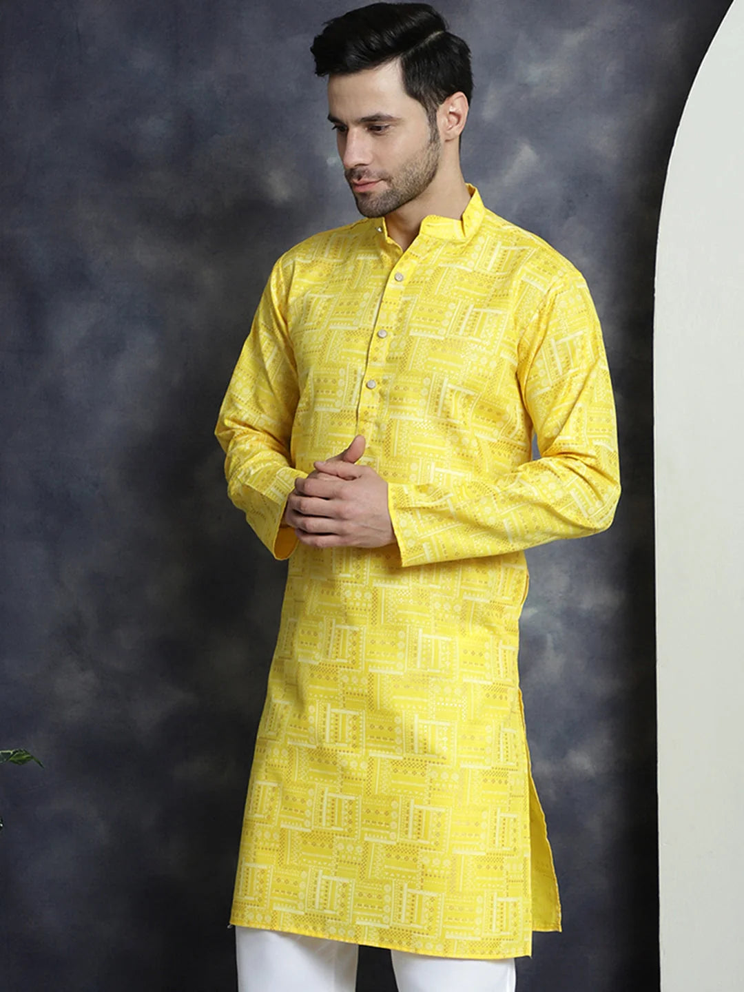 Printed Men's Kurta - Stylish Short Kurta for Men Online
