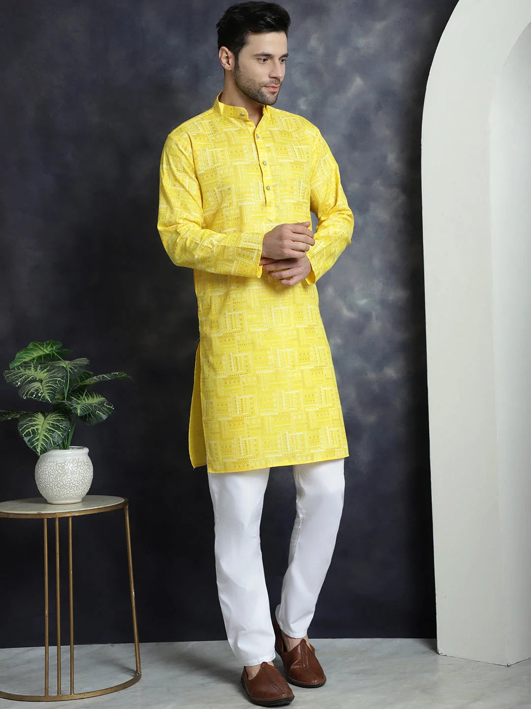 Printed Men's Kurta - Stylish Short Kurta for Men Online