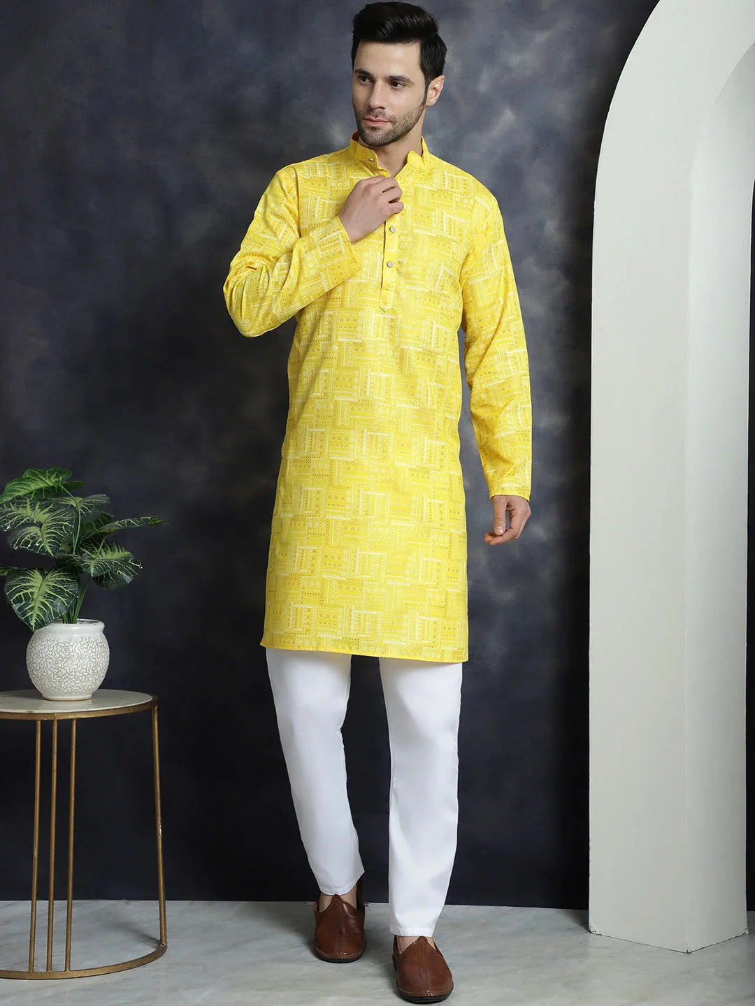 Printed Men's Kurta - Stylish Short Kurta for Men Online