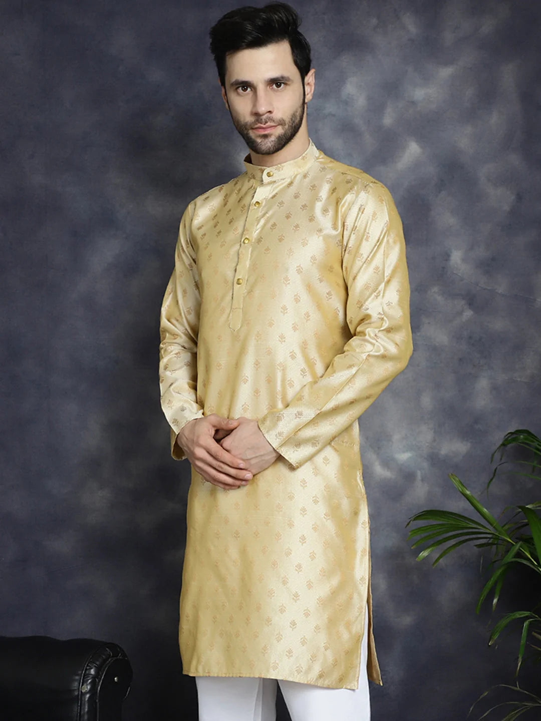 Woven Design Silk Kurta for Men | Indian Kurta Collection