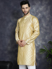 Woven Design Silk Blend Kurtas ( KO 5032Golden )