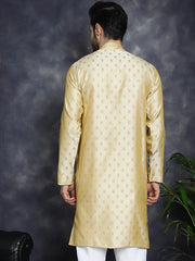 Woven Design Silk Blend Kurtas ( KO 5032Golden )