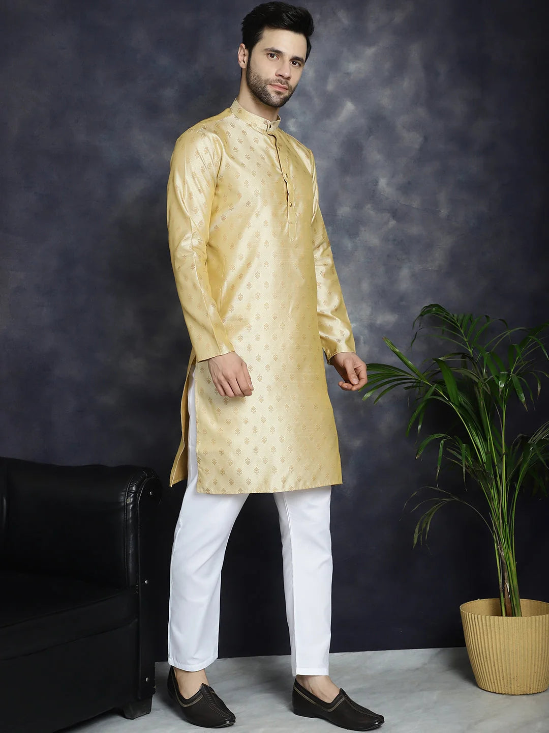 Woven Design Silk Kurta for Men | Indian Kurta Collection