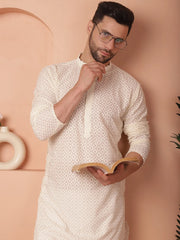 Chikankari Pure Cotton Kurtas-KO-5033Cream