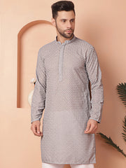 Chikankari Pure Cotton Kurtas-KO-5033Grey