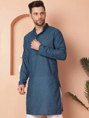Chikankari Pure Cotton Kurtas-KO-5033Peacock