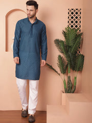 Chikankari Pure Cotton Kurtas-KO-5033Peacock