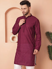 Chikankari Pure Cotton Kurtas-KO-5033Purple