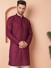 Chikankari Pure Cotton Kurtas-KO-5033Purple