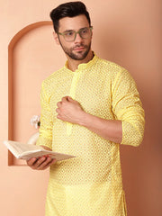 Chikankari Pure Cotton Kurtas-KO-5033Yellow
