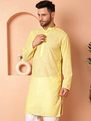 Chikankari Pure Cotton Kurtas-KO-5033Yellow