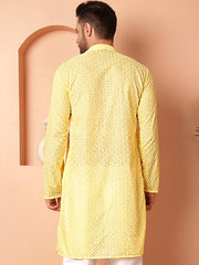 Chikankari Pure Cotton Kurtas-KO-5033Yellow