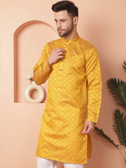 Woven Design Silk Blend Kurtas-KO-5034Mustard
