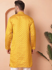Woven Design Silk Blend Kurtas-KO-5034Mustard