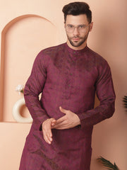 Woven Design Silk Blend Kurtas-KO-5034Purple