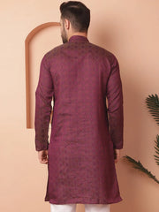 Woven Design Silk Blend Kurtas-KO-5034Purple
