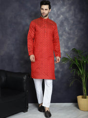 Red Woven Design Kurtas ( KO 5034Red )