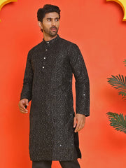Embroidered Mirror Work Kurtas ( KO 5035 Black ) [FF] [E-10]
