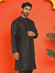Embroidered Mirror Work Kurtas ( KO 5035 Black ) [FF] [E-10]