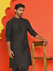 Embroidered Mirror Work Kurtas ( KO 5035 Black ) [FF] [E-10]
