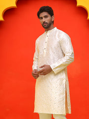 Embroidered Mirror Work Kurtas ( KO 5035 White ) [FF] [E-10]