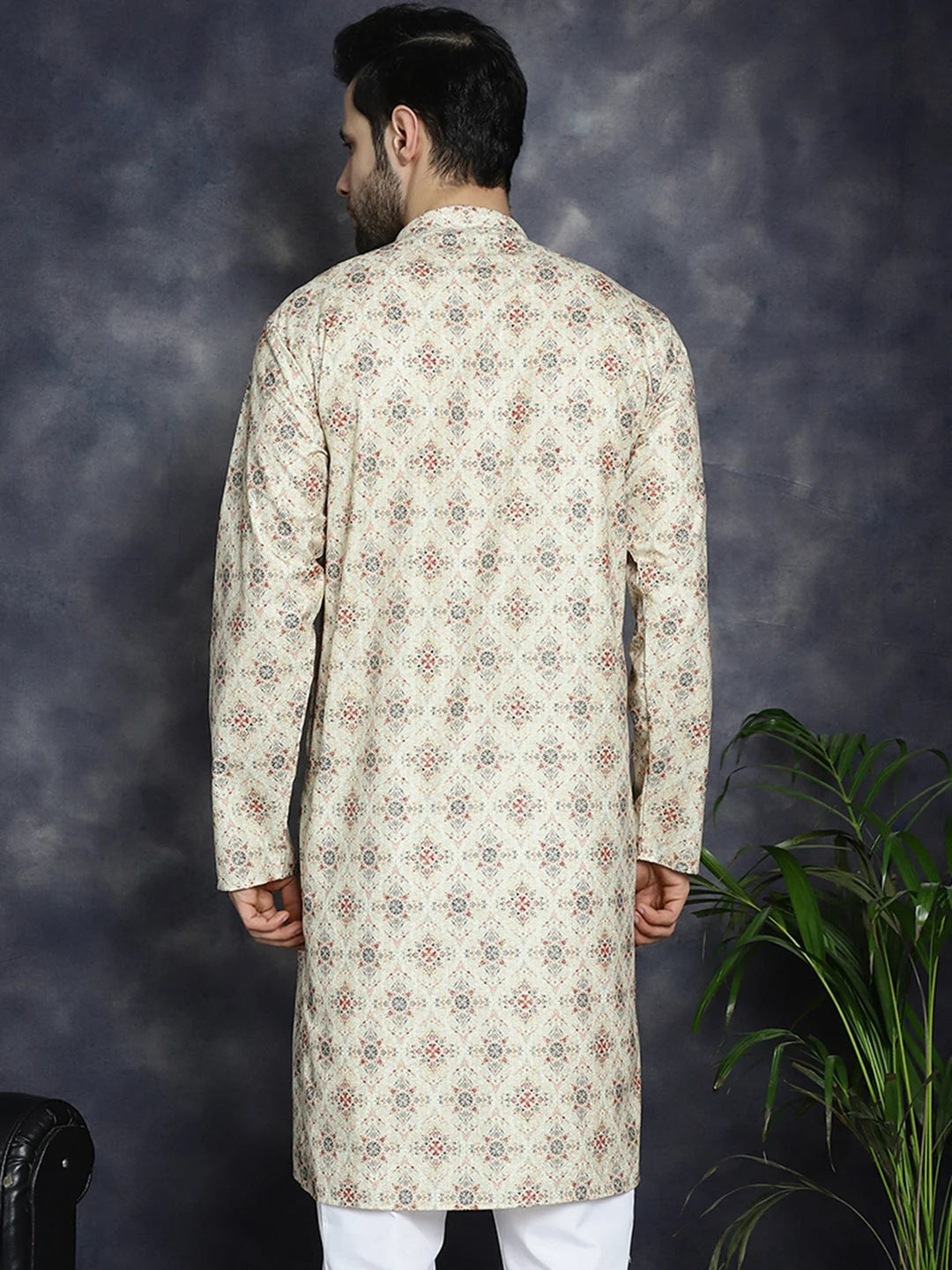 Golden Foil Printed Mens Kurta | Indian Kurta for Men