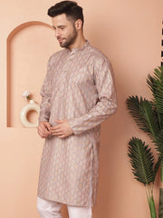Peach Foil Printed Kurtas-KO-5036Peach
