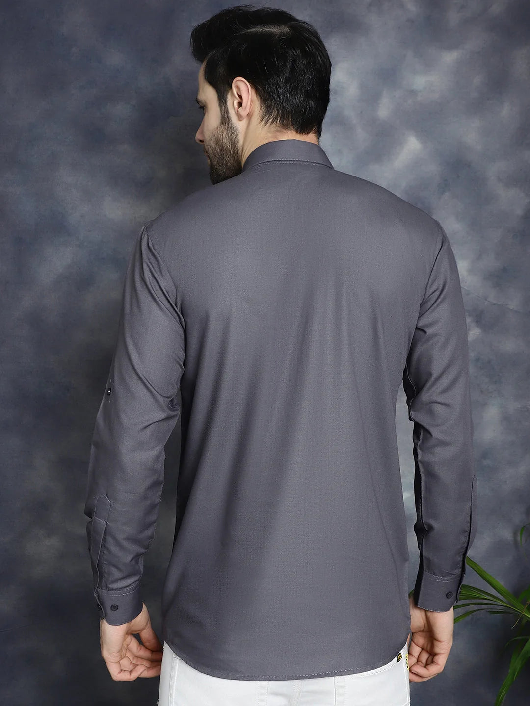 Grey Mens Kurta - Solid Cotton Short Kurta for Men Online