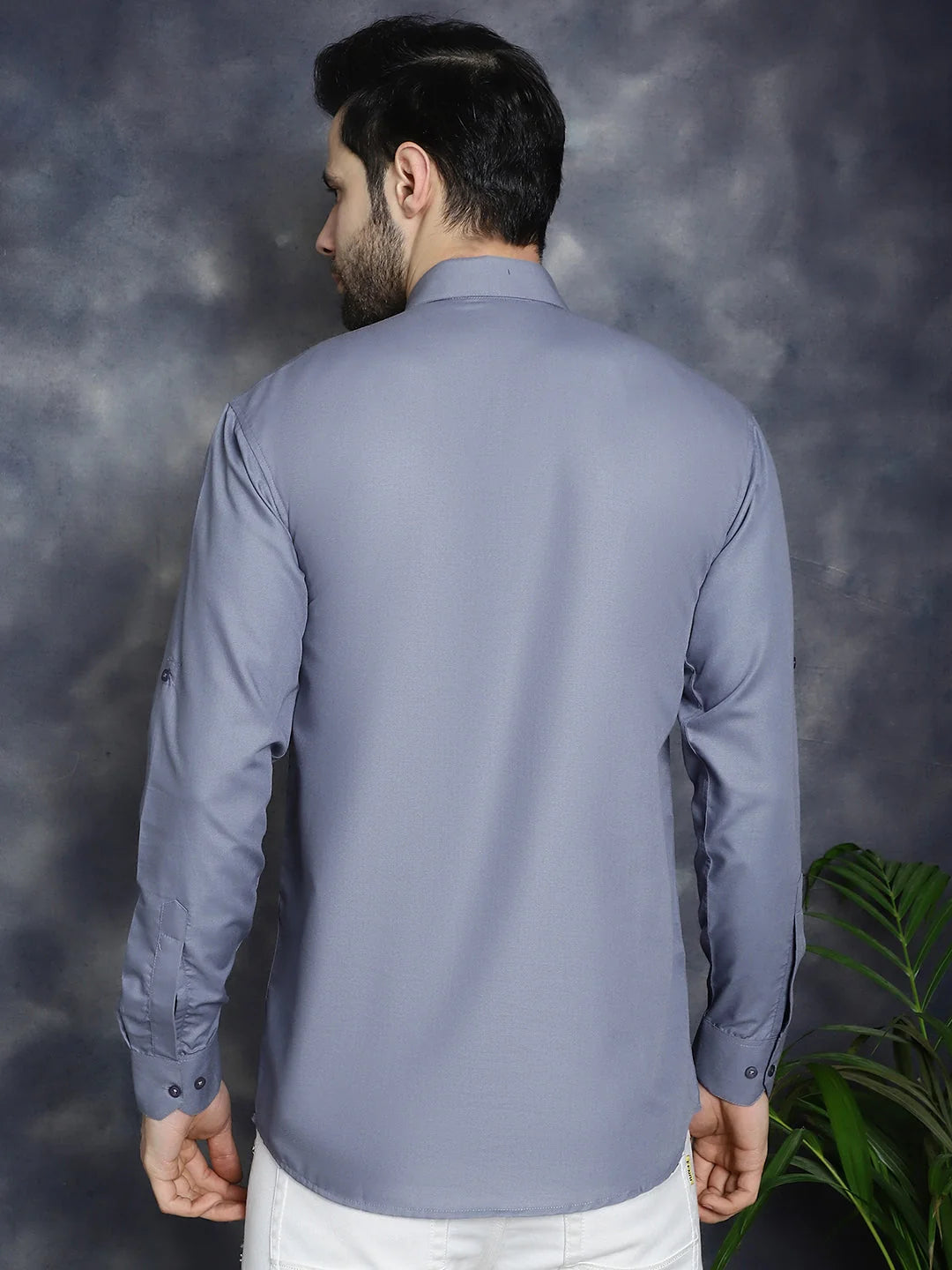 Light Grey Mens Kurta - Solid Cotton Indian Kurta for Men